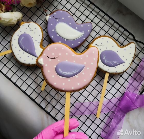 Пряники на Пасху. Украшения на куличи