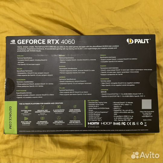 Видеокарта palit rtx 4060 8gb