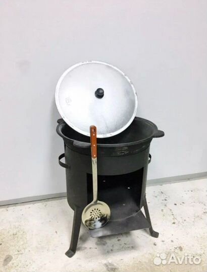 Казан чугунный 16 л + печь + шумовка в подарок