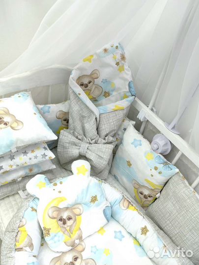 Полный комплект в кроватку 16 предметов
