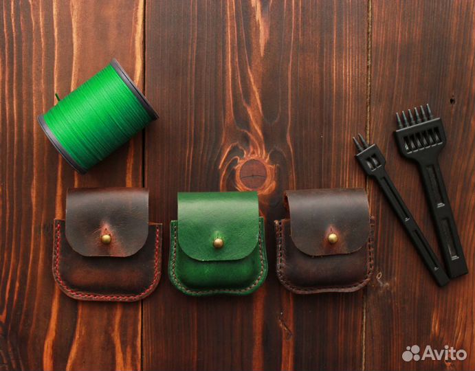 Чехол для наушников airpods из натуральной кожи