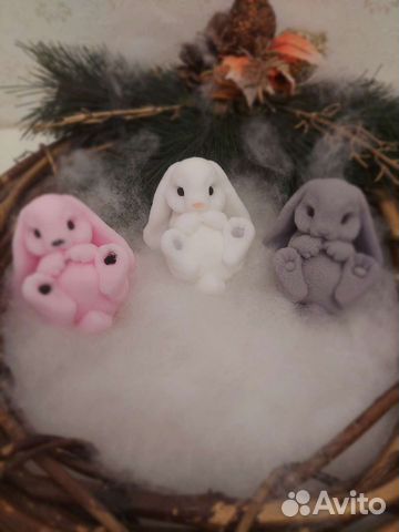 Мыло ручной работы кролик Абрикосик