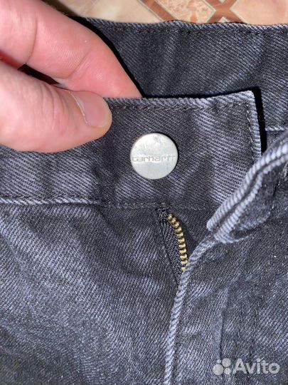 Джинсы carhartt широкие черные