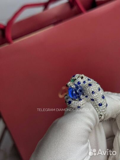 Кольцо Cartier Panthere high jewelry белое золото