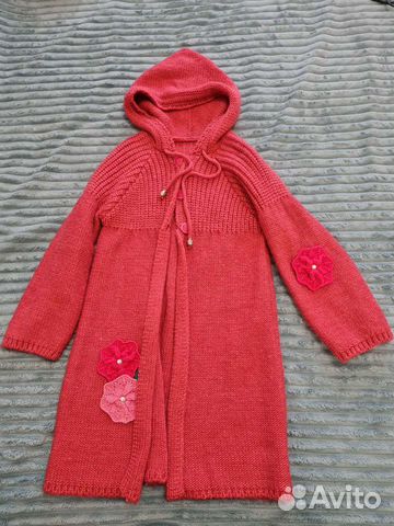 Вязаное пальто-кофта в отл.сост на 6-7 лет