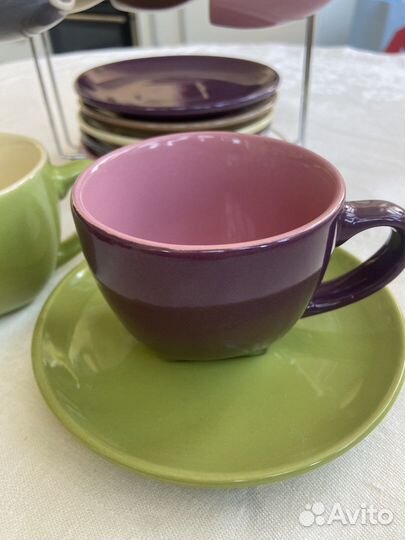 Набор чашек с блюдцами Bergner. 6 пар