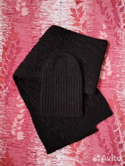 Женский шарф с шапкой. Пряжа Alize 30 шерсть