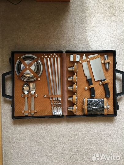 Набор для пикника-металл посуда и принадлежности