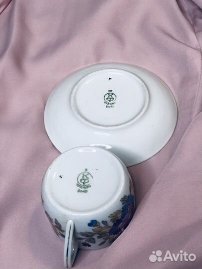 Фарфоровая чайная пара Красный Фарфорист1952г