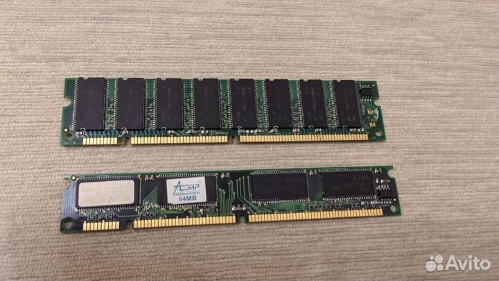 Оперативная память sdram dimm 64mb + 256mb