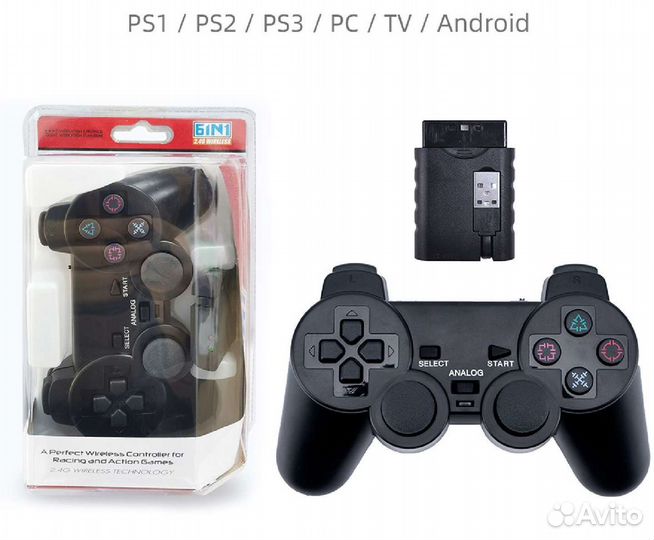 Джойстик беспроводной для PS1/PS2/PS3/PC/TV/Androi