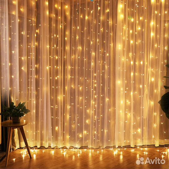 Гирлянда штора Дождь Водопад Сетка