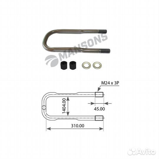 Стремянка scania P340 рессоры задней (с гайками) m