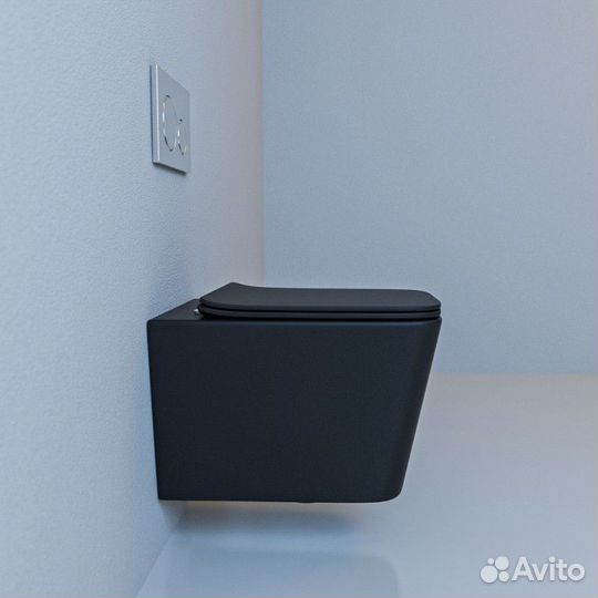 Унитаз подвесной Esbano gartez с сиденьем микролифт черный матовый esupgartbm