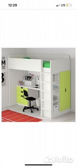 Детская кровать IKEA с матрасом и столом