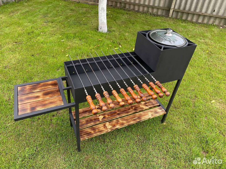 Мангал с печью под казан