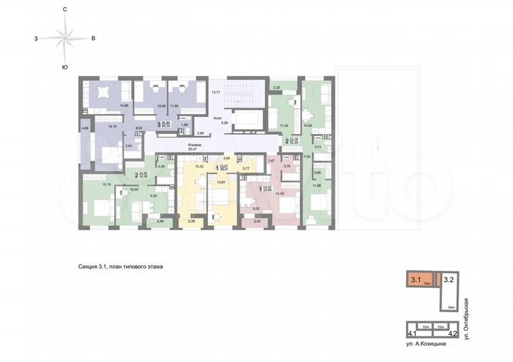 Квартира-студия, 29,9 м², 8/10 эт.