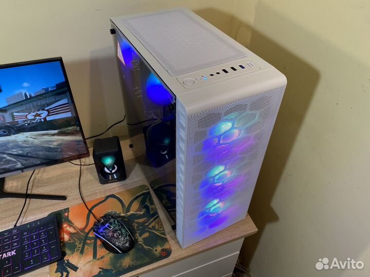 Шустрый Игровой пк с монитором/RX/Белый