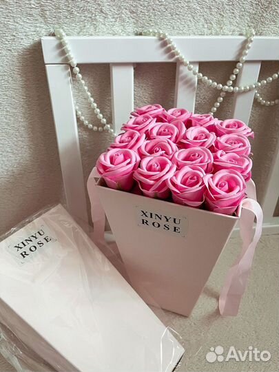 Мыльные розы в коробке