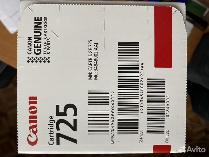 Катриджи canon 725