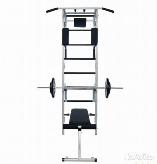 Шведская стенка со скамьёй и турником