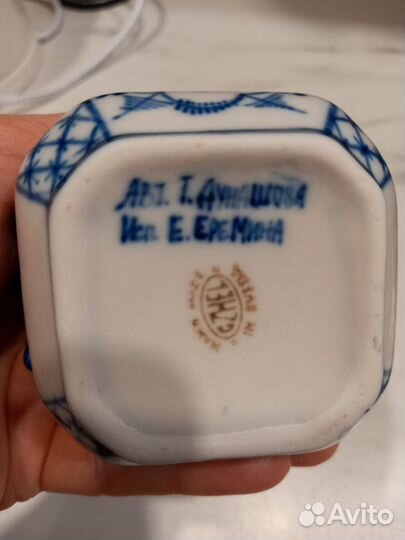 Емкость под соль гжель авторская работа