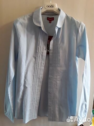 Блузка-рубашка для девочки школьная.158р.Новая