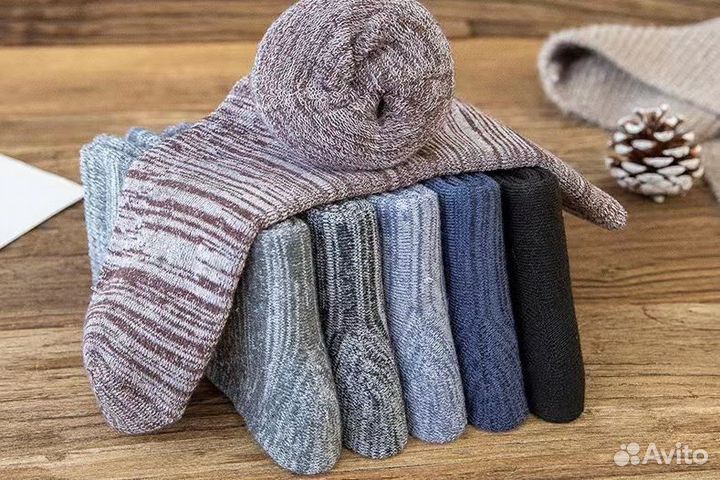 Набор теплых мужских носок. 5 пар