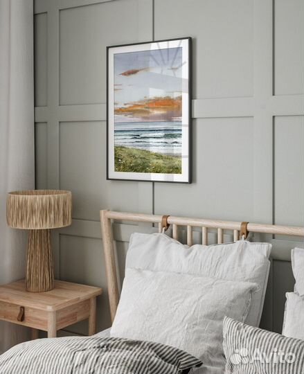 Картина море, морской пейзаж акварель 42 х 30 см