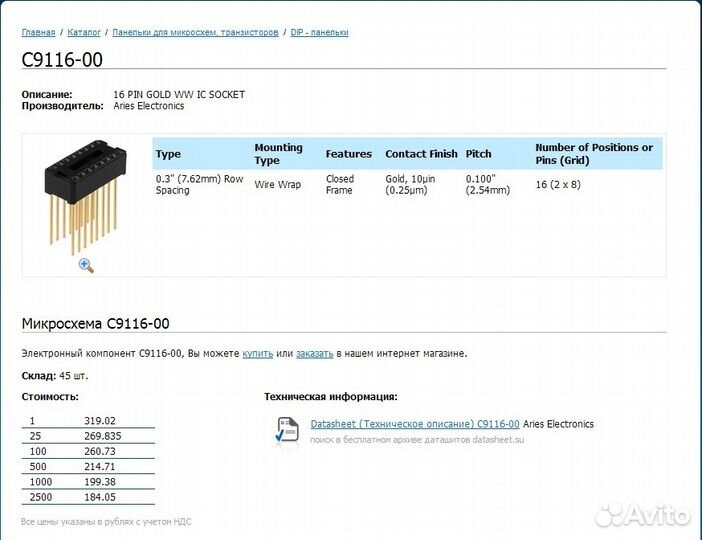 Панельки для микросхем