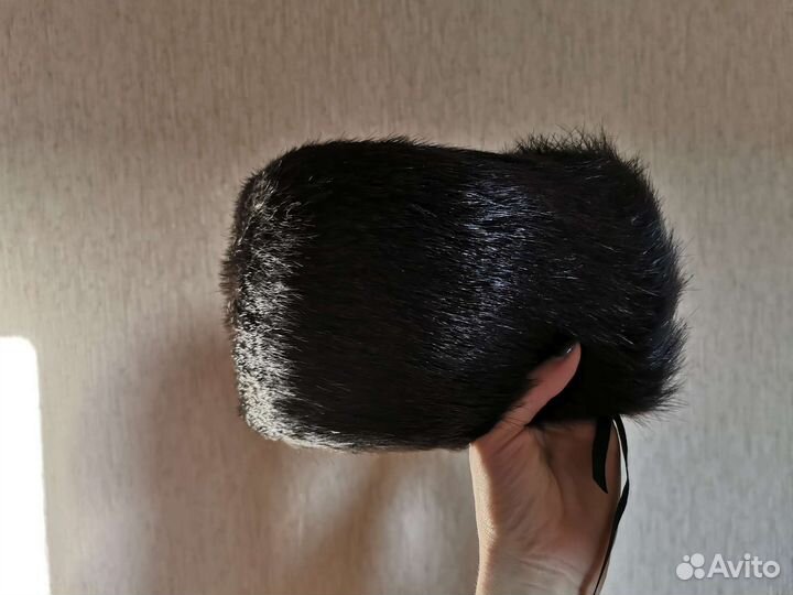 Шапка меховая нутрия чёрная Рот фронт