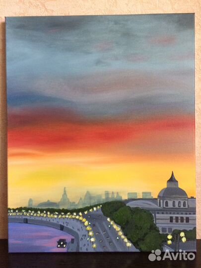 Картина маслом Небо Москвы