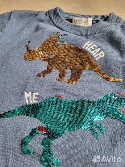 Свитер для мальчика с динозаврами)