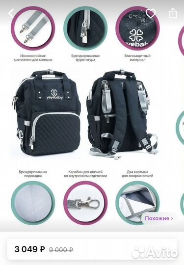 Рюкзак для мамы yeyebaby