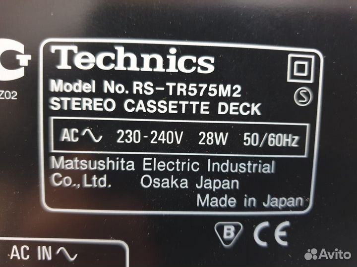 Кассетная дека technics RS TR 474, 575