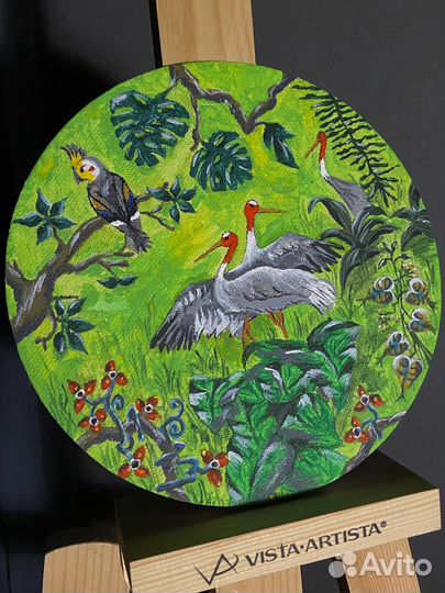 Картина акрилом на холсте(Диаметр 18см)