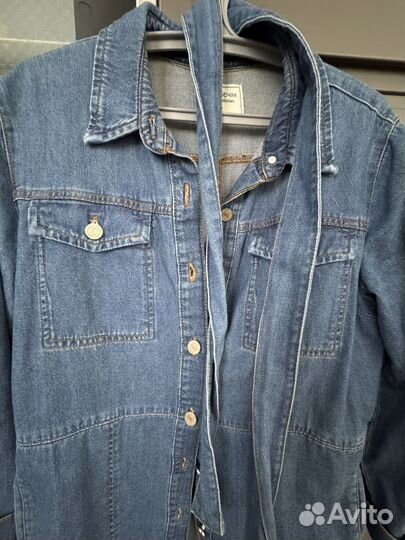 Джинсовое платье рубашка, 48 размер