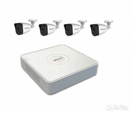 Видеонаблюдение на 4 камеры (IP-POE)