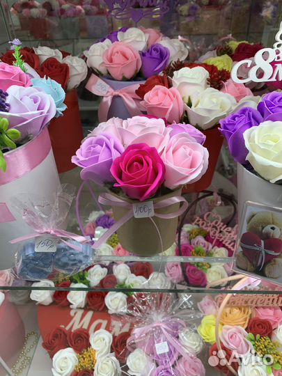 Цветы из мыльных роз