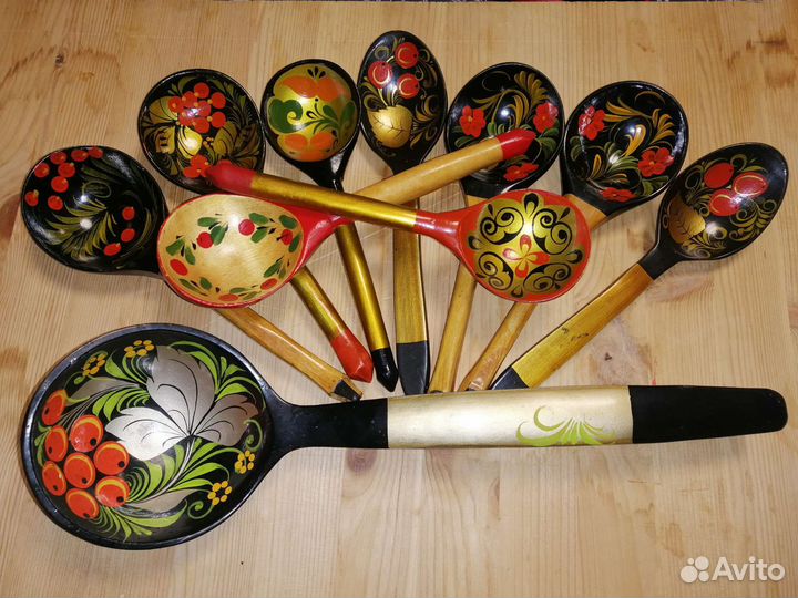 Посуда деревянная, хохлома