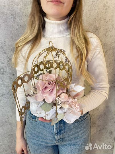 Новый год Композиция в нежных розовых оттенках