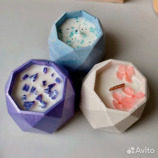 Свечи из соевого воскав гипсе