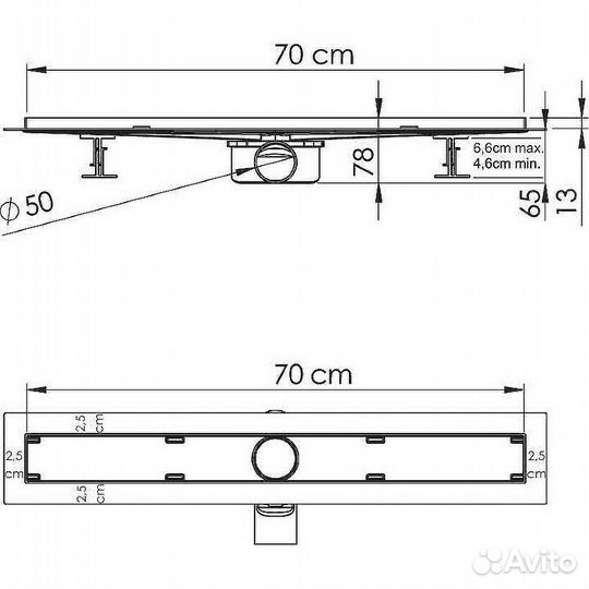 Душевой лоток Vincea Almira Jasmin 70 SAY.605.70