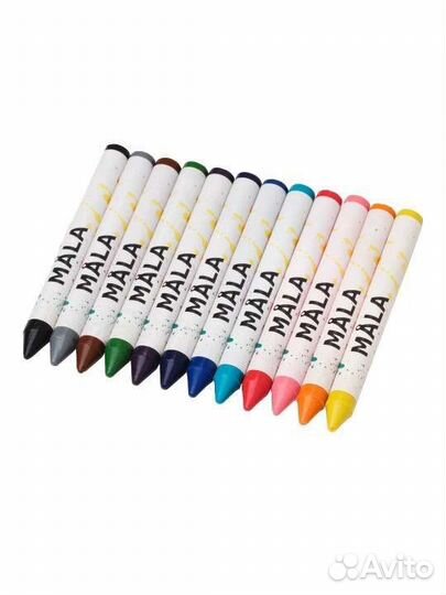 Восковые мелки икеа мола, 12шт. разноцветный