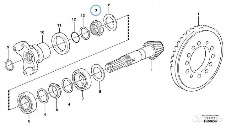 11709289 (VOE11709289) Гайка хвостовика экскаватор