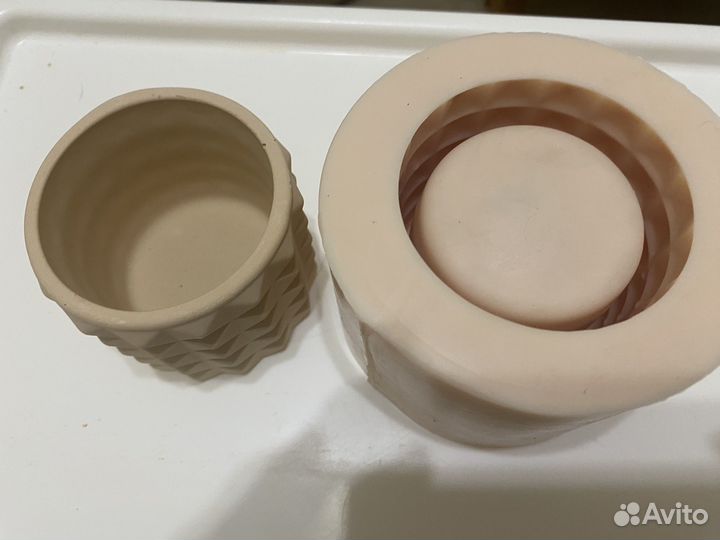 Молды 4 шт силиконовые для кашпо или подсвечника