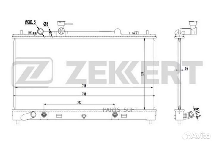Радиатор охлаждения Мазда 6 II 07