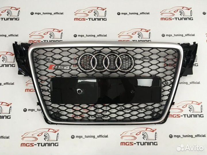 Решетка на Audi A4 в стиле RS4 07-11 гг. дизайн 5