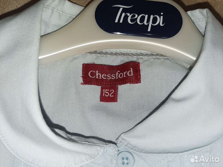 Голубая рубашка 152 рост