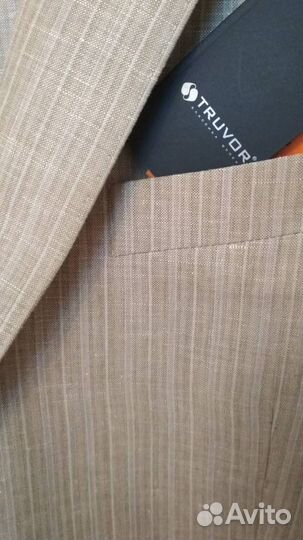 Новый мужской стильный костюм, лен, р-р 50